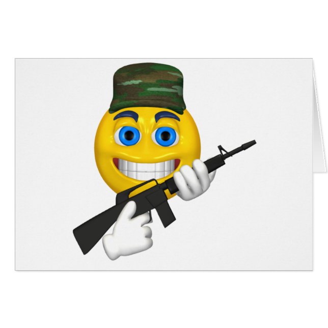 Glücklich mit einem Maschinengewehr, das einen Hut (Vorderseite (Horizontal))