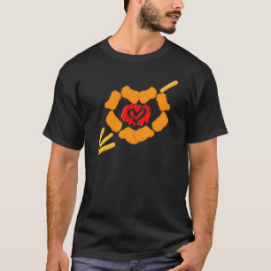 Glücklich mit Essen Liebe Nugs Pommes Frites und H T-Shirt