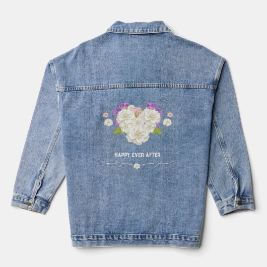 🌹 glücklich nach romantischen Rose Herz Jeansjacke (Rückseite)