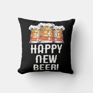 GLÜCKLICH NEUES BIER! Silvester Party trinken Kissen