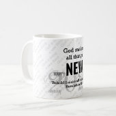 GLÜCKLICH NEUES JAHR 2020 Gewohnte Schrift WEISS Kaffeetasse (Vorderseite Links)