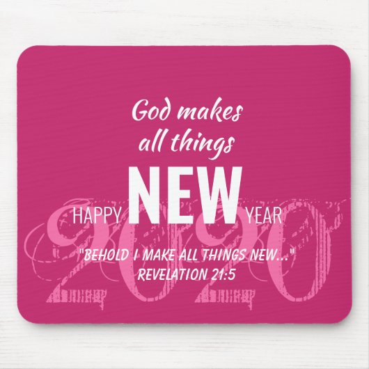 GLÜCKLICH NEUES JAHR 2020 PINK MOUSEPAD (Vorne)