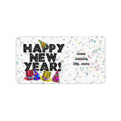 GLÜCKLICH NEUES JAHR! ADRESSAUFKLEBER (Vorne)