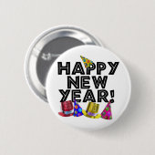 GLÜCKLICH NEUES JAHR! BUTTON (Vorne & Hinten)