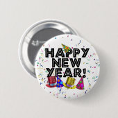 GLÜCKLICH NEUES JAHR! BUTTON (Vorne & Hinten)