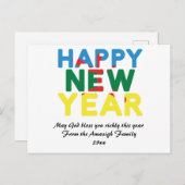 glücklich neues Jahr erstaunlich Postkarte (Vorne/Hinten)