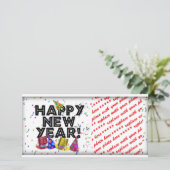 GLÜCKLICH NEUES JAHR! FEIERTAGSKARTE (Stehend Vorderseite)