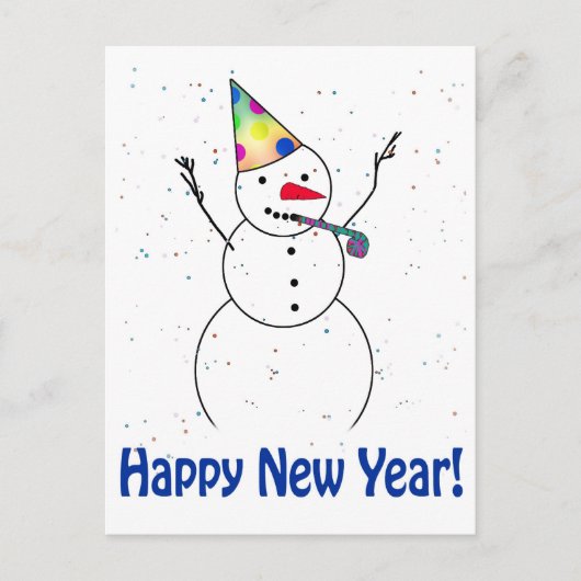 GLÜCKLICH NEUES JAHR! FEIERTAGSPOSTKARTE (Vorderseite)