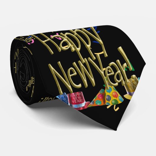 GLÜCKLICH NEUES JAHR! KRAWATTE (Gerollt)
