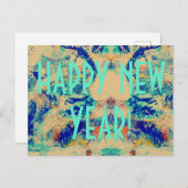 GLÜCKLICH NEUES JAHR! POSTKARTE (Vorne/Hinten)