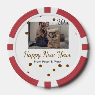 Glücklich neues Jahr Single Vater fügen Fotoname b Pokerchips