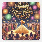 GLÜCKLICH NEUJAHR Aufkleber (Vorderseite)