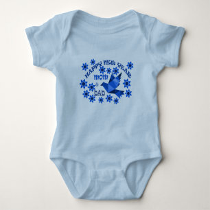 GLÜCKLICH NEUJAHR MAMA & VATER 2023 , Baby Bodysui Strampler