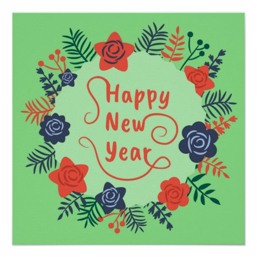 GLÜCKLICH NEUJAHR POSTER (Vorderseite)