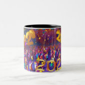 GLÜCKLICH NEUJAHRE 2025 ZWEIFARBIGE TASSE (Mittel)