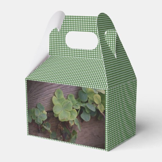 Glücklich oder bestimmt? St. Patricks Day-Kleeblät Geschenkschachtel (Vorderseite)