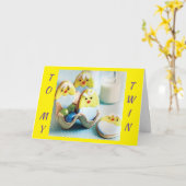 GLÜCKLICH "OSTERN" UND "SPRING" AUF ****MEIN TWIN* KARTE (Gelbe Blume)