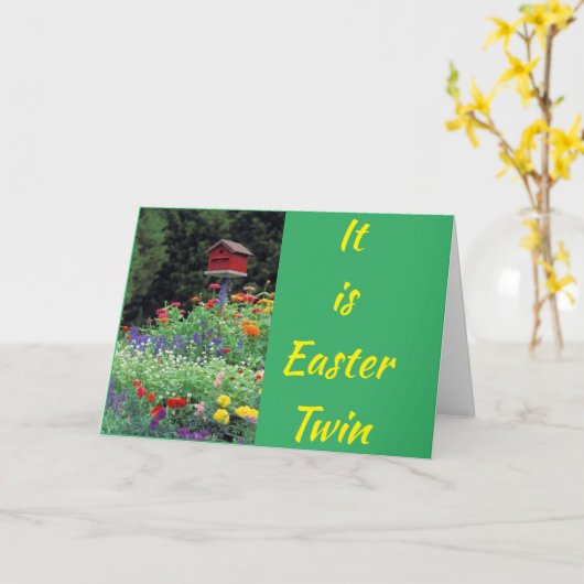 GLÜCKLICH "OSTERN" UND "SPRING" AUF ****MEIN TWIN* KARTE (Gelbe Blume)