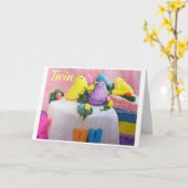 GLÜCKLICH "OSTERN" UND "SPRING" AUF ****MEIN TWIN* KARTE (Gelbe Blume)