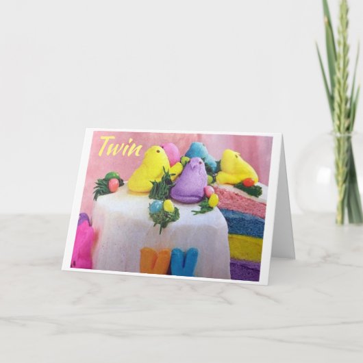 GLÜCKLICH "OSTERN" UND "SPRING" AUF ****MEIN TWIN* KARTE (Vorderseite)