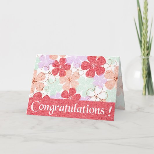 Glücklich Pink Garden - Herzlichen Glückwunsch! Karte (Vorderseite)