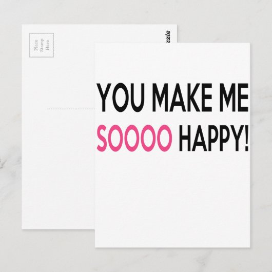 glücklich postkarte (Vorne/Hinten)