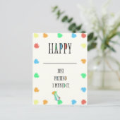 GLÜCKLICH. POSTKARTE (Stehend Vorderseite)