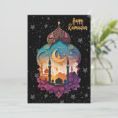 glücklich Ramadan Feiertagskarte (Stehend Vorderseite)