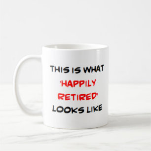 glücklich Rentner Kaffeetasse