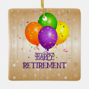 GLÜCKLICH RETIREMENT.. Lasst uns Party machen! Keramikornament