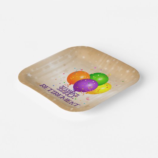 GLÜCKLICH RETIREMENT.. Lasst uns Party machen! Pappteller (Gewinkelt)