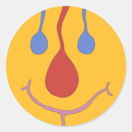 GLÜCKLICH RUNDER AUFKLEBER (Vorderseite)