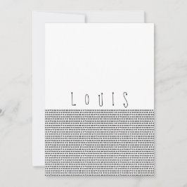 GLÜCKLICH | Schwarz gepunktete Geburtsankündigungs Ankündigung