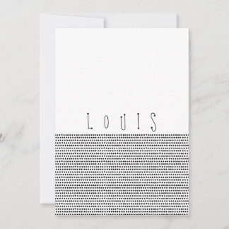 GLÜCKLICH | Schwarz gepunktete Geburtsankündigungs Ankündigung