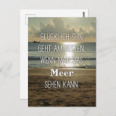 Glücklich sein am Meer Postkarte (Vorne/Hinten)