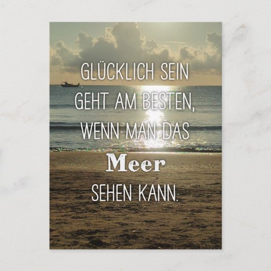 Glücklich sein am Meer Postkarte (Vorderseite)