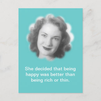 Glücklich sein, Spaß-Vintages Foto Postkarte