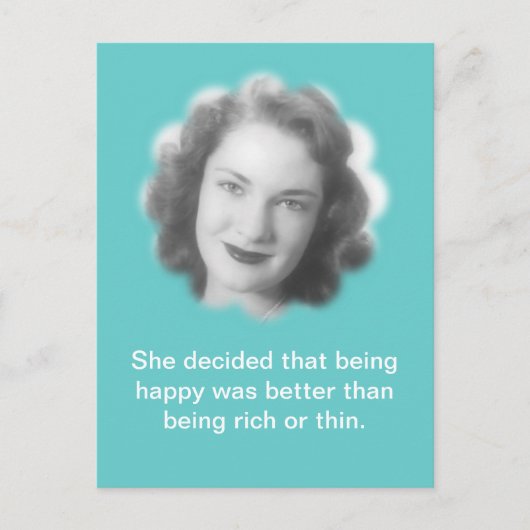 Glücklich sein, Spaß-Vintages Foto Postkarte (Vorderseite)