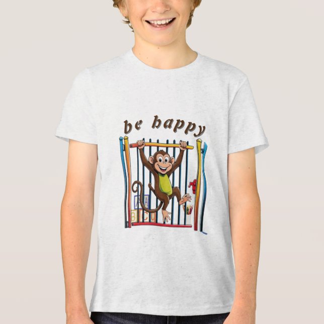 glücklich sein Tri-Blend shirt (Vorderseite)