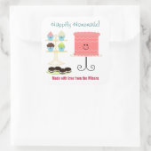 Glücklich selbst gemachter großer Backen-Aufkleber Quadratischer Aufkleber (Tasche)