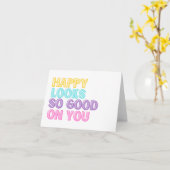 Glücklich sieht so gut aus auf deiner Grußkarte Karte (Gelbe Blume)