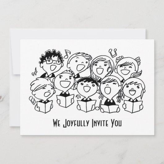 Glücklich singenkinder Einladung L Mitteilung (Vorderseite)