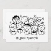 Glücklich singenkinder Einladung L Mitteilung (Vorne/Hinten)