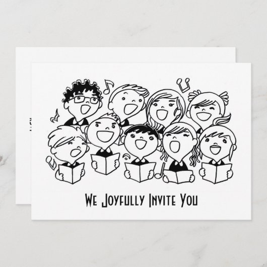 Glücklich singenkinder Einladung L Mitteilung (Vorne/Hinten)