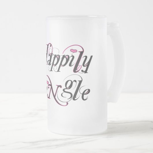 Glücklich Single Mattglas Bierglas (VorderseiteRechts)