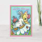 GLÜCKLICH SPRING FLUTTERBUN RABBIT, FUNNY BUNNY Bl Karte (Vorderseite)