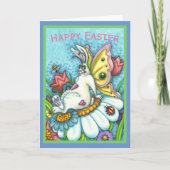 GLÜCKLICH SPRING FLUTTERBUN RABBIT, FUNNY BUNNY Bl Karte (Vorderseite)