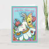 GLÜCKLICH SPRING FLUTTERBUN RABBIT, FUNNY BUNNY Bl Karte (Vorderseite)