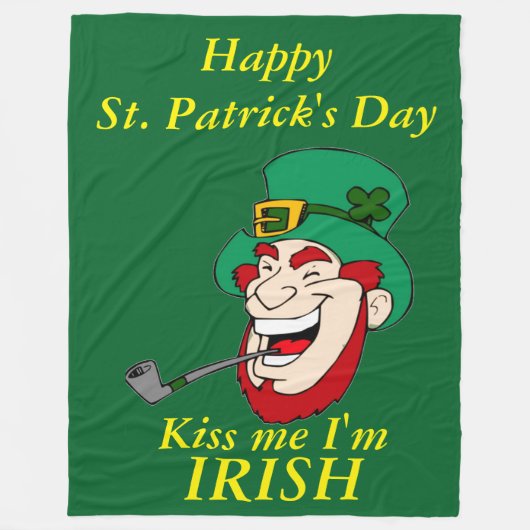 GLÜCKLICH ST. PATRICK'S DAY FLEECEDECKE (Vorderseite)