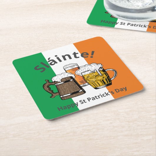 GLÜCKLICH ST PATRICK'S DAY Great Irish Beer Sláint Rechteckiger Pappuntersetzer (angewinkelt)